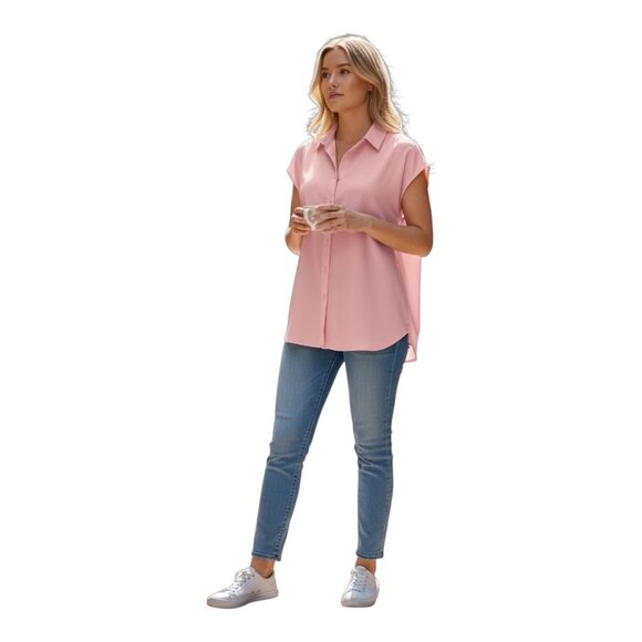 Madison Womens Sleeveless Button Up Blouse~Size Large~Pink/Purple Top NWOT L5 20 - Picture 1 of 7